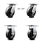 Service Caster 6 Inch Phenolic Caster Set with Roller Bearing 2 Swivel Lock and 2 Rigid SCC SCC-35S620-PHR-BSL-2-R-2 - alternate 1